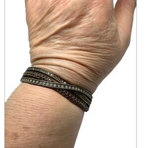 Heidi Daus Swarovski crystal crossover bracelet